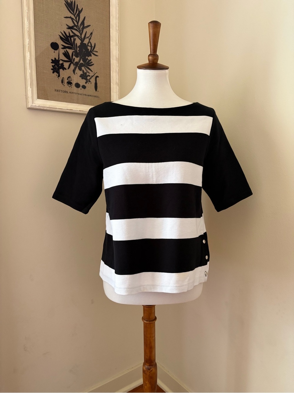 Ralph Lauren Classic Black & White Striped Women’s Top